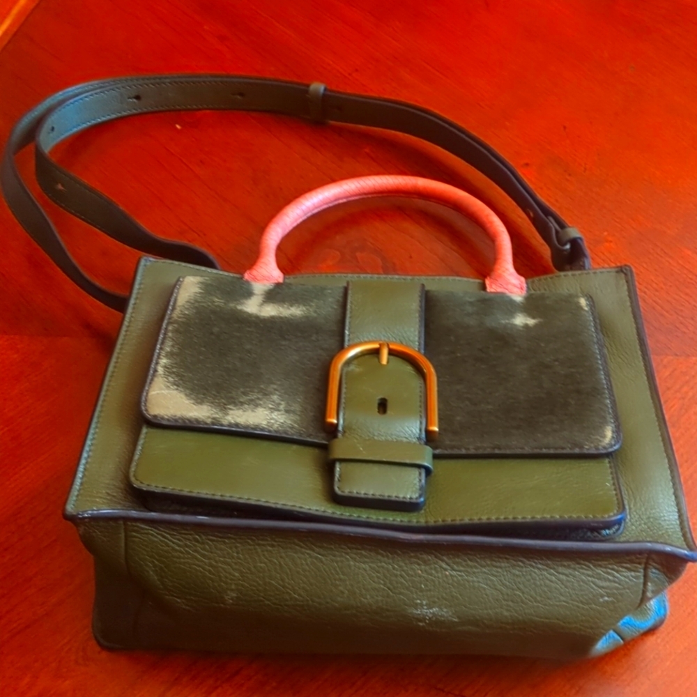 FossilWomen's Green Allie Leather Satchel Purse Handbag